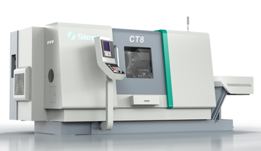 CT8   CT系列萬能車削中心在小批量加工和中等批量加工方面表現(xiàn)卓越，因其新增加了副主軸，動(dòng)力刀具和Y軸等擴(kuò)展配置，使得CT系列萬能車削中心能夠完成高要求的全套車銑復(fù)合復(fù)雜加工應(yīng)用。此外，CT系列萬能車削中心集成式電主軸和快速轉(zhuǎn)換的伺服動(dòng)力刀塔，將輔助加工時(shí)間縮短了25%，從而相應(yīng)提高了生產(chǎn)率和經(jīng)濟(jì)效益。